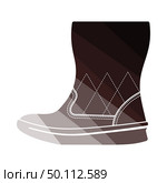 Woman Fluffy Ugg Boot Icon. Flat Color Ladder Design. Vector Illustration. Стоковая иллюстрация, агентство Ingram Publishing / Фотобанк Лори