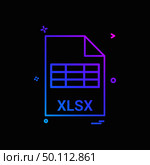xlsx file file extension file format icon vector design. Стоковая иллюстрация, агентство Ingram Publishing / Фотобанк Лори