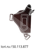 Police Holster Gun Icon. Flat Color Ladder Design. Vector Illustration. Стоковая иллюстрация, агентство Ingram Publishing / Фотобанк Лори