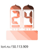 Electric Numeral Lamp Icon. Flat Color Ladder Design. Vector Illustration. Стоковая иллюстрация, агентство Ingram Publishing / Фотобанк Лори