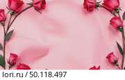 AI Generative Postcard with copyspace for text on color background with flowers for March 8. Стоковое AI-видео, аниматор Spirit River / Фотобанк Лори
