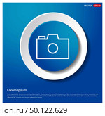 Photo camera icon Abstract Blue Web Sticker Button - Free vector icon. Стоковая иллюстрация, агентство Ingram Publishing / Фотобанк Лори