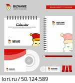 Santa clause Logo, Calendar Template, CD Cover, Diary and USB Brand Stationary Package Design Vector Template. Стоковая иллюстрация, агентство Ingram Publishing / Фотобанк Лори