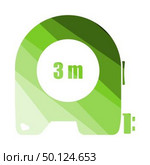 Icon Of Constriction Tape Measure. Flat Color Ladder Design. Vector Illustration. Стоковая иллюстрация, агентство Ingram Publishing / Фотобанк Лори