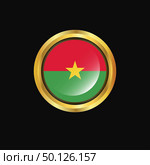 Burkina Faso flag Golden button. Стоковая иллюстрация, агентство Ingram Publishing / Фотобанк Лори