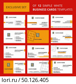 Set of 12 Abacus Creative Busienss Card Template. Editable Creative logo and Visiting card background. Стоковая иллюстрация, агентство Ingram Publishing / Фотобанк Лори
