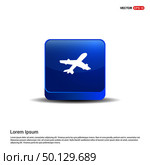 Airplane icon - 3d Blue Button. Стоковая иллюстрация, агентство Ingram Publishing / Фотобанк Лори