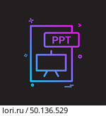 ppt file format icon vector design. Стоковая иллюстрация, агентство Ingram Publishing / Фотобанк Лори