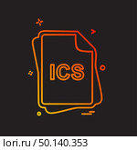 ICS file type icon design vector. Стоковая иллюстрация, агентство Ingram Publishing / Фотобанк Лори