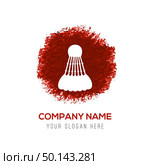 Shuttlecock Icon - Red WaterColor Circle Splash. Стоковая иллюстрация, агентство Ingram Publishing / Фотобанк Лори