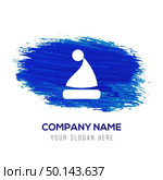 Santa Claus hat Icon - Blue watercolor background. Стоковая иллюстрация, агентство Ingram Publishing / Фотобанк Лори