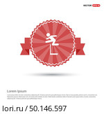 Hurdling Icon - Red Ribbon banner. Стоковая иллюстрация, агентство Ingram Publishing / Фотобанк Лори