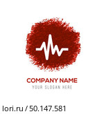 Ecg icon - Red WaterColor Circle Splash. Стоковая иллюстрация, агентство Ingram Publishing / Фотобанк Лори
