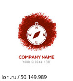 Compass icon - Red WaterColor Circle Splash. Стоковая иллюстрация, агентство Ingram Publishing / Фотобанк Лори