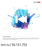 Previous, back icon - Watercolor Background. Стоковая иллюстрация, агентство Ingram Publishing / Фотобанк Лори