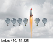 Business concept of success and an innovative individual with a different way to succeed using advanced technology as a 3D illustration . Стоковое фото, агентство Ingram Publishing / Фотобанк Лори