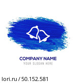 Bell Icon - Blue watercolor background. Стоковая иллюстрация, агентство Ingram Publishing / Фотобанк Лори