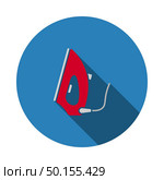 Steam Iron Icon. Flat Circle Stencil Design With Long Shadow. Vector Illustration. Стоковая иллюстрация, агентство Ingram Publishing / Фотобанк Лори