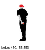 Highly detailed baseball athlete silhouette. Fully editable EPS 10 vector illustration. Стоковая иллюстрация, агентство Ingram Publishing / Фотобанк Лори