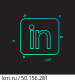 Linked in icon design vector. Стоковая иллюстрация, агентство Ingram Publishing / Фотобанк Лори
