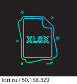 XLSX file type icon design vector. Стоковая иллюстрация, агентство Ingram Publishing / Фотобанк Лори