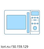 Micro Wave Oven Icon. Thin Line With Blue Fill Design. Vector Illustration. Стоковая иллюстрация, агентство Ingram Publishing / Фотобанк Лори