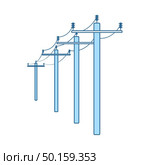 High Voltage Line Icon. Thin Line With Blue Fill Design. Vector Illustration. Стоковая иллюстрация, агентство Ingram Publishing / Фотобанк Лори