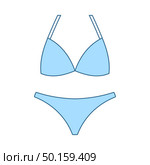 Bikini Icon. Thin Line With Blue Fill Design. Vector Illustration. Стоковая иллюстрация, агентство Ingram Publishing / Фотобанк Лори
