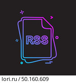 RSS file type icon design vector. Стоковая иллюстрация, агентство Ingram Publishing / Фотобанк Лори