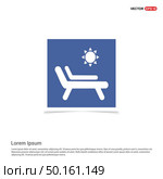 Sun bathe on the chaise longue with umbrella Icon - Blue photo Frame. Стоковая иллюстрация, агентство Ingram Publishing / Фотобанк Лори