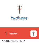 Creative Trident  Logo Design. Flat color Logo place for Tagline. Vector Illustration. Стоковая иллюстрация, агентство Ingram Publishing / Фотобанк Лори
