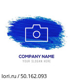 Photo camera icon - Blue watercolor background. Стоковая иллюстрация, агентство Ingram Publishing / Фотобанк Лори