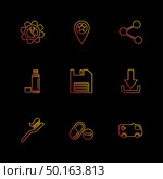 gear , navigation , share, bottle , save , floppy , download ,brush , medical , ambulance ,  icon, vector, design,  flat,  collection, style, creative,  icons. Стоковая иллюстрация, агентство Ingram Publishing / Фотобанк Лори