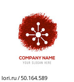 Atom, physics symbol - Red WaterColor Circle Splash. Стоковая иллюстрация, агентство Ingram Publishing / Фотобанк Лори