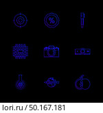 electronics , technology , study , education , science , computer , laptop , graph , bulb, camera , target , cd , video , media , icon, vector, design,  flat,  collection, style, creative,  icons. Стоковая иллюстрация, агентство Ingram Publishing / Фотобанк Лори