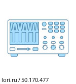 Oscilloscope Icon. Thin Line With Blue Fill Design. Vector Illustration. Стоковая иллюстрация, агентство Ingram Publishing / Фотобанк Лори