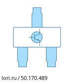 Smd Transistor Icon. Thin Line With Blue Fill Design. Vector Illustration. Стоковая иллюстрация, агентство Ingram Publishing / Фотобанк Лори