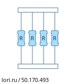 Resistor Tape Icon. Thin Line With Blue Fill Design. Vector Illustration. Стоковая иллюстрация, агентство Ingram Publishing / Фотобанк Лори