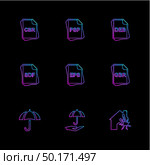 file type , files , documents , file  , doc , ai , psd , pdf , png , jpg , dmg , exe , msd , apk , txt, docx ,xls , html , css  , wav, mp3 , mp4 , db , eps , svg, icon, vector, design,  flat,  collection, style, creative,  icons. Стоковая иллюстрация, агентство Ingram Publishing / Фотобанк Лори