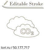 CO 2 Cloud Icon. Editable Stroke Simple Design. Vector Illustration. Стоковая иллюстрация, агентство Ingram Publishing / Фотобанк Лори
