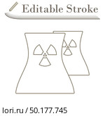 Nuclear Station Icon. Editable Stroke Simple Design. Vector Illustration. Стоковая иллюстрация, агентство Ingram Publishing / Фотобанк Лори