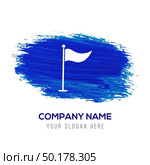 Golf Flag Icon - Blue watercolor background. Стоковая иллюстрация, агентство Ingram Publishing / Фотобанк Лори