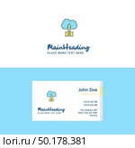 Flat Uploading on cloud  Logo and Visiting Card Template. Busienss Concept Logo Design. Стоковая иллюстрация, агентство Ingram Publishing / Фотобанк Лори