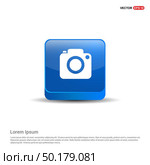 Photo camera icon - 3d Blue Button. Стоковая иллюстрация, агентство Ingram Publishing / Фотобанк Лори