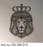 lion king vector art handdrawn. Стоковая иллюстрация, агентство Ingram Publishing / Фотобанк Лори