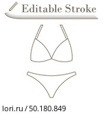 Bikini Icon. Editable Stroke Simple Design. Vector Illustration. Стоковая иллюстрация, агентство Ingram Publishing / Фотобанк Лори