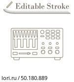 Oscilloscope Icon. Editable Stroke Simple Design. Vector Illustration. Стоковая иллюстрация, агентство Ingram Publishing / Фотобанк Лори