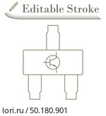 Smd Transistor Icon. Editable Stroke Simple Design. Vector Illustration. Стоковая иллюстрация, агентство Ingram Publishing / Фотобанк Лори