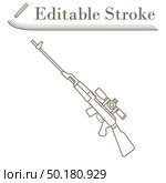 Sniper Rifle Icon. Editable Stroke Simple Design. Vector Illustration. Стоковая иллюстрация, агентство Ingram Publishing / Фотобанк Лори