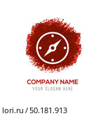Navigation compass icon - Red WaterColor Circle Splash. Стоковая иллюстрация, агентство Ingram Publishing / Фотобанк Лори